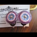六弁の花冠(青、ピンク、紫)ピアス