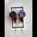 3弁の花冠(紫・金)チタンピアス