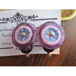 画像: 六弁の花冠(青、ピンク、紫)ピアス