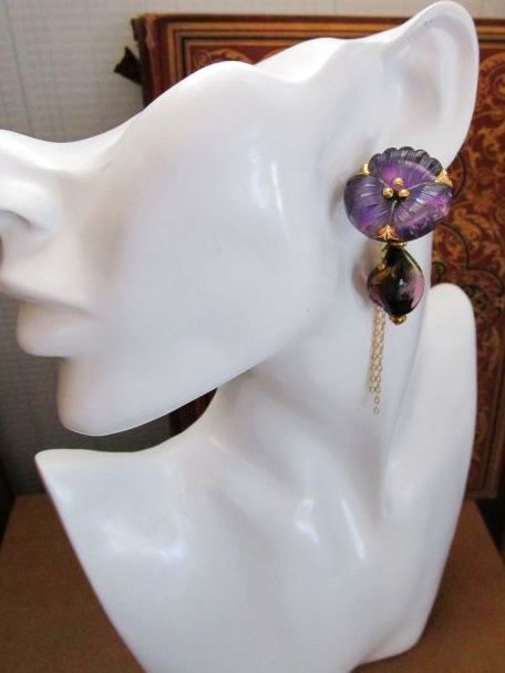 画像2: 3弁の花冠(紫・金)チタンピアス